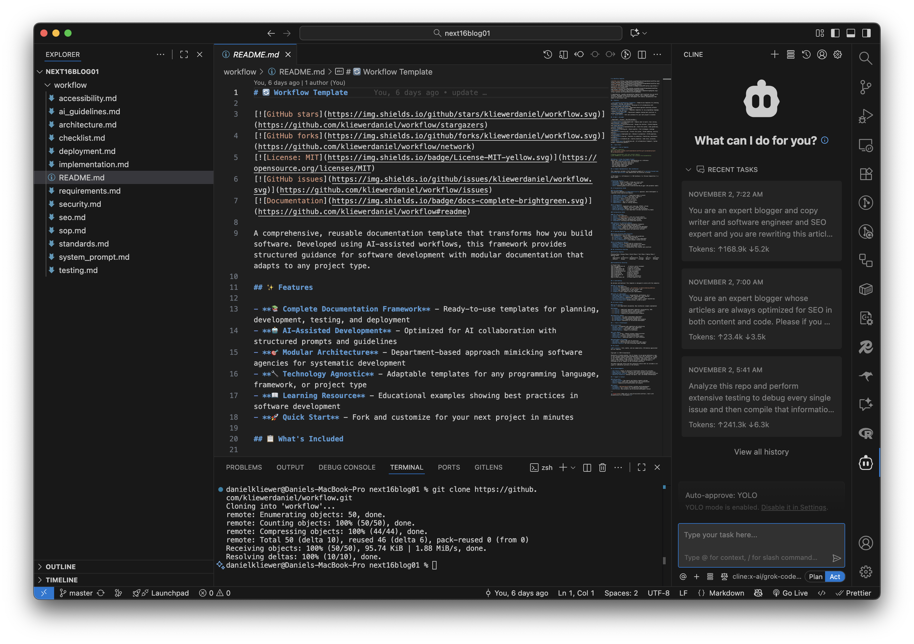 Documentation template folder structure