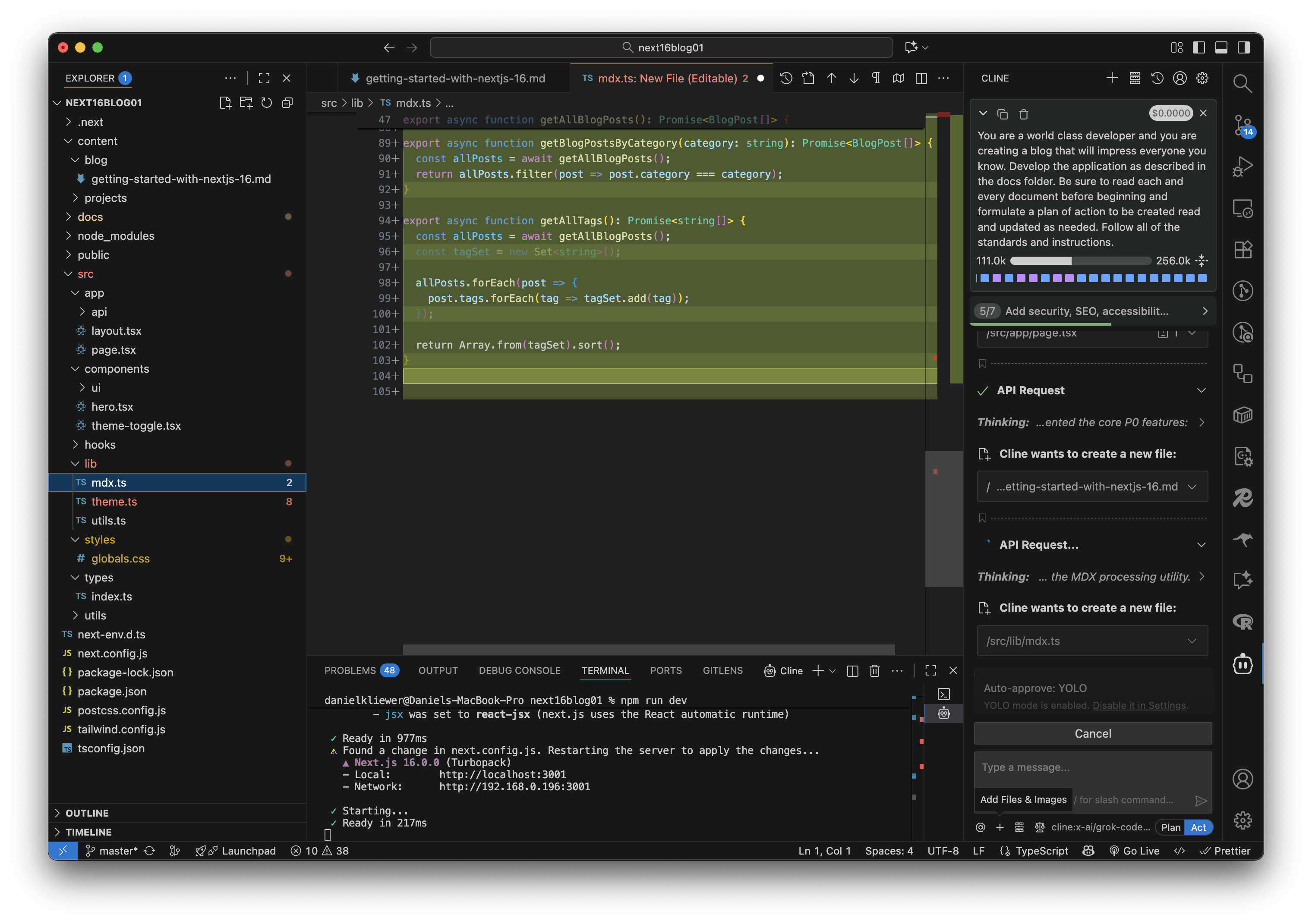 More development progress